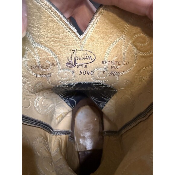 Justin Western 5040 Rare Navy Blue Grey Pointed Toe Men’s - Sz 10 1/2 - Picture 13 of 15